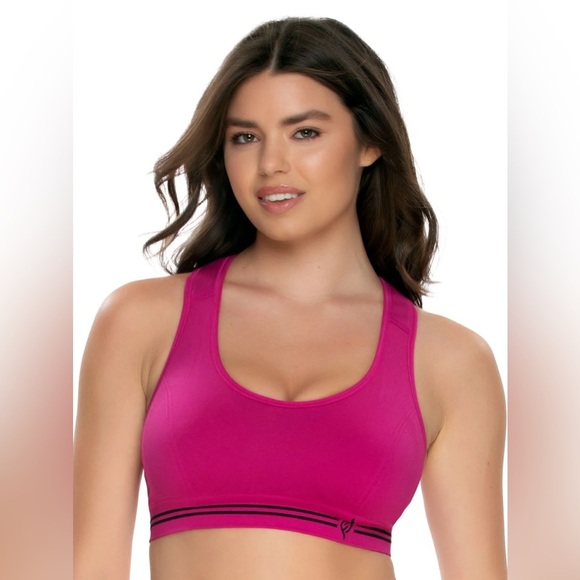 🩷 Felina | EnergyX Racerback Scoop Neck Sports Bra (Festival Fuchsia, Small) NWT - Picture 1 of 2